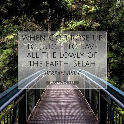 Picture 07 - Psalm 76:9 BSB - when God rose up to judge, to save all the lowly - Bible Verse Picture