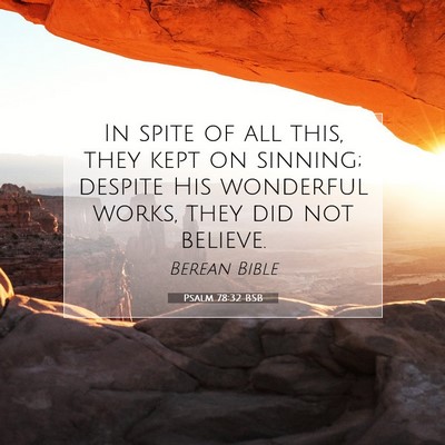 Picture 07 - Psalm 78:32 BSB - In spite of all this, they kept on sinning; - Bible Verse Picture