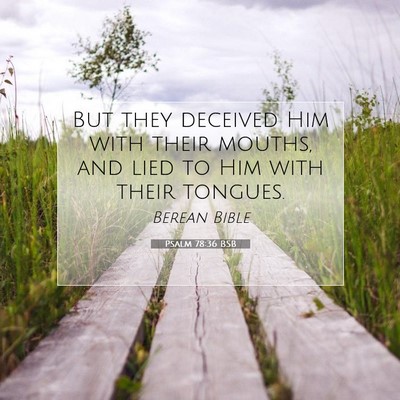 Picture 07 - Psalm 78:36 BSB - But they deceived Him with their mouths, and lied - Bible Verse Picture