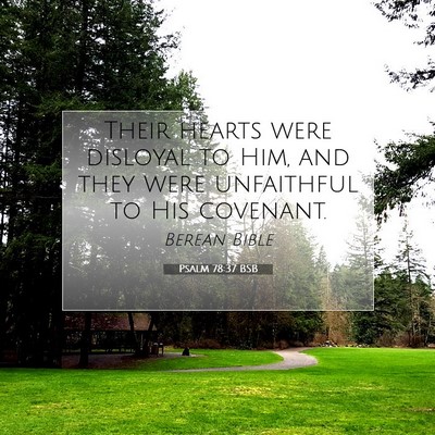 Picture 07 - Psalm 78:37 BSB - Their hearts were disloyal to Him, and they were - Bible Verse Picture