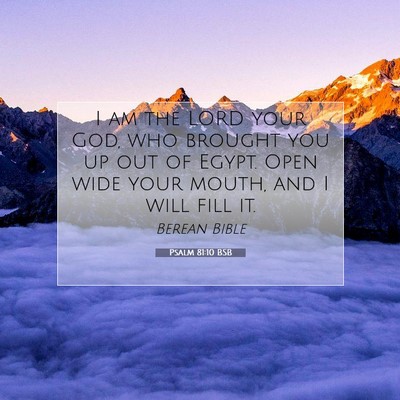 Picture 07 - Psalm 81:10 BSB - I am the LORD your God, who brought you up out of - Bible Verse Picture