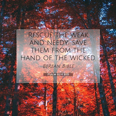 Picture 07 - Psalm 82:4 BSB - Rescue the weak and needy; save them from the - Bible Verse Picture