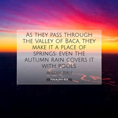 Picture 07 - Psalm 84:6 BSB - As they pass through the Valley of Baca, they - Bible Verse Picture