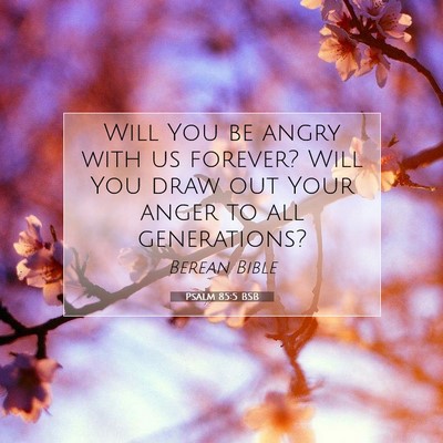 Picture 07 - Psalm 85:5 BSB - Will You be angry with us forever? Will You draw - Bible Verse Picture