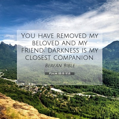 Picture 07 - Psalm 88:18 BSB - You have removed my beloved and my friend; - Bible Verse Picture