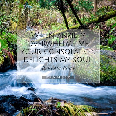 Picture 07 - Psalm 94:19 BSB - When anxiety overwhelms me, Your consolation - Bible Verse Picture