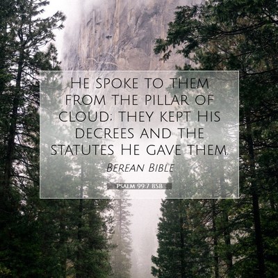 Picture 07 - Psalm 99:7 BSB - He spoke to them from the pillar of cloud; they - Bible Verse Picture