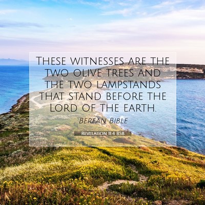 Picture 07 - Revelation 11:4 BSB - These witnesses are the two olive trees and the - Bible Verse Picture
