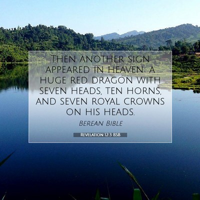 Picture 07 - Revelation 12:3 BSB - Then another sign appeared in heaven: a huge red - Bible Verse Picture