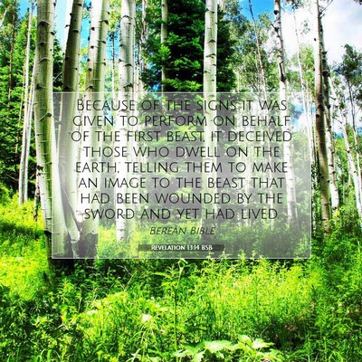 Picture 07 - Revelation 13:14 BSB - Because of the signs it was given to perform on - Bible Verse Picture