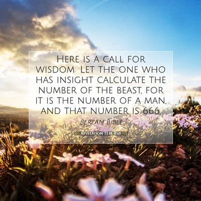 Picture 07 - Revelation 13:18 BSB - Here is a call for wisdom: Let the one who has - Bible Verse Picture