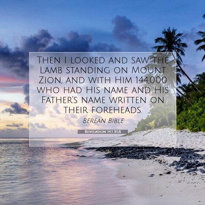 Picture 07 - Revelation 14:1 BSB - Then I looked and saw the Lamb standing on Mount - Bible Verse Picture