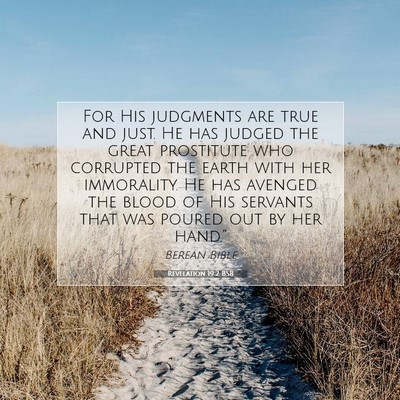 Picture 07 - Revelation 19:2 BSB - For His judgments are true and just. He has - Bible Verse Picture