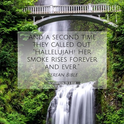 Picture 07 - Revelation 19:3 BSB - And a second time they called out: “Hallelujah! - Bible Verse Picture