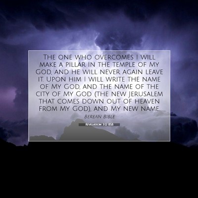 Picture 07 - Revelation 3:12 BSB - The one who overcomes I will make a pillar in the - Bible Verse Picture