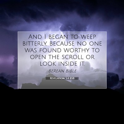 Picture 07 - Revelation 5:4 BSB - And I began to weep bitterly, because no one was - Bible Verse Picture