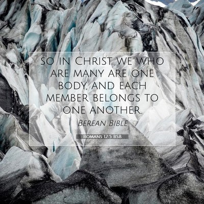 Picture 07 - Romans 12:5 BSB - so in Christ we who are many are one body, and - Bible Verse Picture