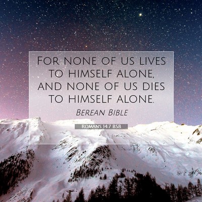 Picture 07 - Romans 14:7 BSB - For none of us lives to himself alone, and none - Bible Verse Picture