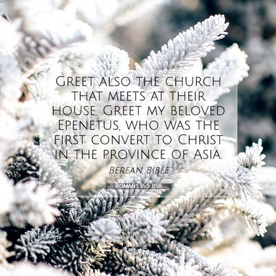 Picture 07 - Romans 16:5 BSB - Greet also the church that meets at their house. - Bible Verse Picture
