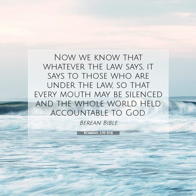 Picture 07 - Romans 3:19 BSB - Now we know that whatever the law says, it says - Bible Verse Picture