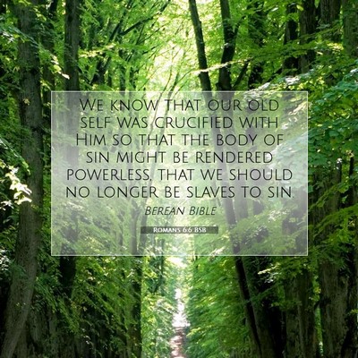 Picture 07 - Romans 6:6 BSB - We know that our old self was crucified with Him - Bible Verse Picture
