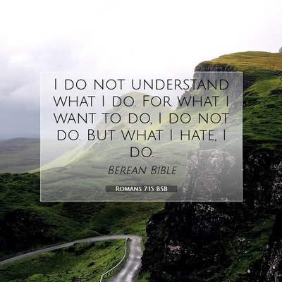 Picture 07 - Romans 7:15 BSB - I do not understand what I do. For what I want to - Bible Verse Picture