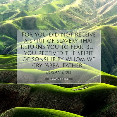 Picture 07 - Romans 8:15 BSB - For you did not receive a spirit of slavery that - Bible Verse Picture