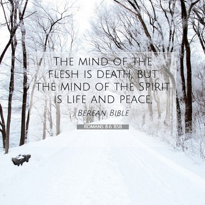 Picture 07 - Romans 8:6 BSB - The mind of the flesh is death, but the mind of - Bible Verse Picture