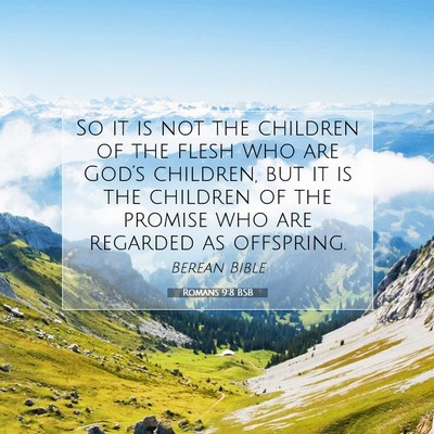 Picture 07 - Romans 9:8 BSB - So it is not the children of the flesh who are - Bible Verse Picture