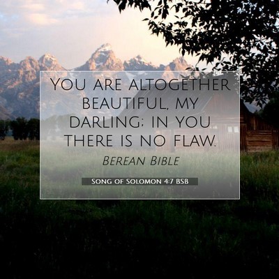 Picture 07 - Song of Solomon 4:7 BSB - You are altogether beautiful, my darling; in you - Bible Verse Picture