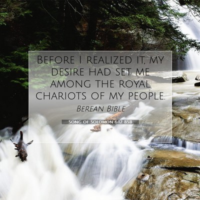 Picture 07 - Song of Solomon 6:12 BSB - Before I realized it, my desire had set me among - Bible Verse Picture