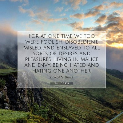 Picture 07 - Titus 3:3 BSB - For at one time we too were foolish, disobedient, - Bible Verse Picture