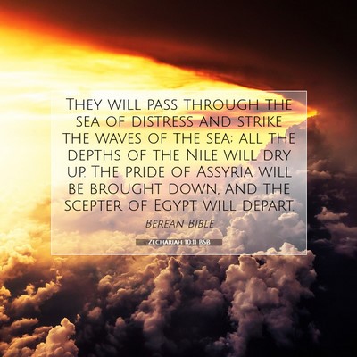 Picture 07 - Zechariah 10:11 BSB - They will pass through the sea of distress and - Bible Verse Picture