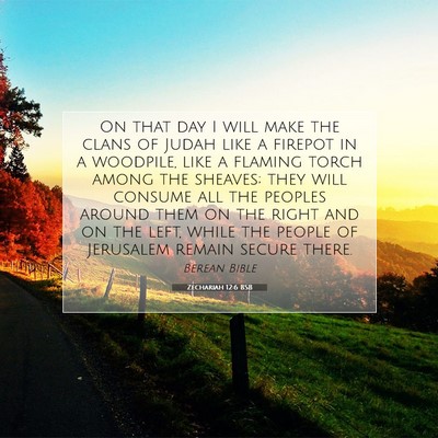 Picture 07 - Zechariah 12:6 BSB - On that day I will make the clans of Judah like a - Bible Verse Picture