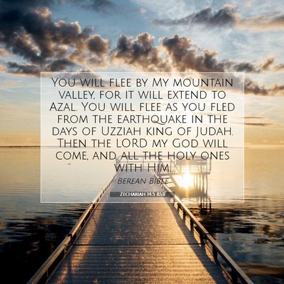 Picture 07 - Zechariah 14:5 BSB - You will flee by My mountain valley, for it will - Bible Verse Picture