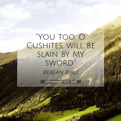 Picture 07 - Zephaniah 2:12 BSB - “You too, O Cushites, will be slain by My - Bible Verse Picture