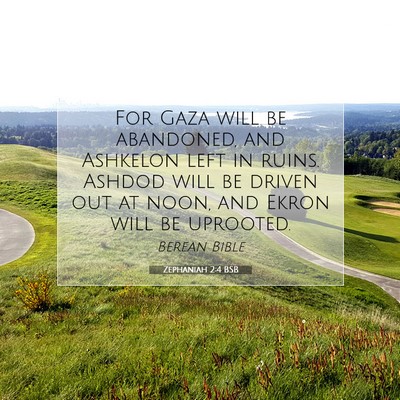 Picture 07 - Zephaniah 2:4 BSB - For Gaza will be abandoned, and Ashkelon left in - Bible Verse Picture