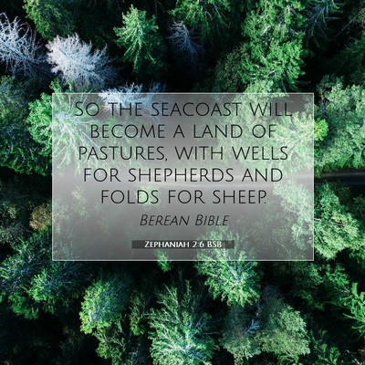 Picture 07 - Zephaniah 2:6 BSB - So the seacoast will become a land of pastures, - Bible Verse Picture