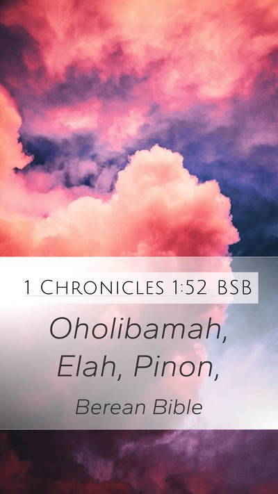 1 Chronicles 1:52 BSB Mobile Phone Wallpaper - Oholibamah, Elah, - Mobile Bible Verse Wallpaper