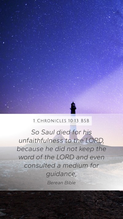1 Chronicles 10:13 BSB Bible Verse Image