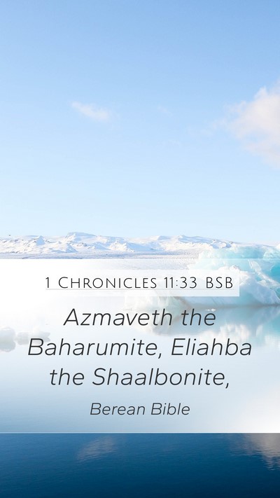 1 Chronicles 11:33 BSB Bible Verse Image