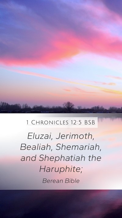 1 Chronicles 12:5 BSB Mobile Phone Wallpaper - Eluzai, Jerimoth, Bealiah, Shemariah, and - Mobile Bible Verse Wallpaper