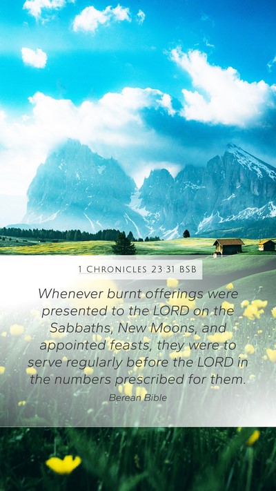 1 Chronicles 23:31 BSB Bible Verse Image