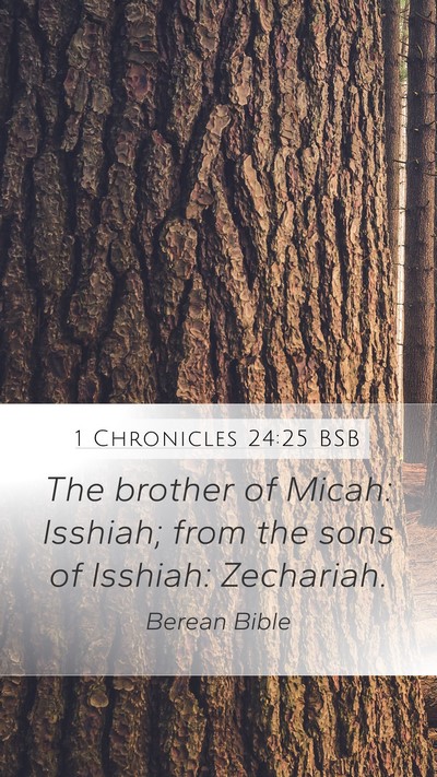 1 Chronicles 24:25 BSB Mobile Phone Wallpaper - The brother of Micah: Isshiah; from the sons of - Mobile Bible Verse Wallpaper