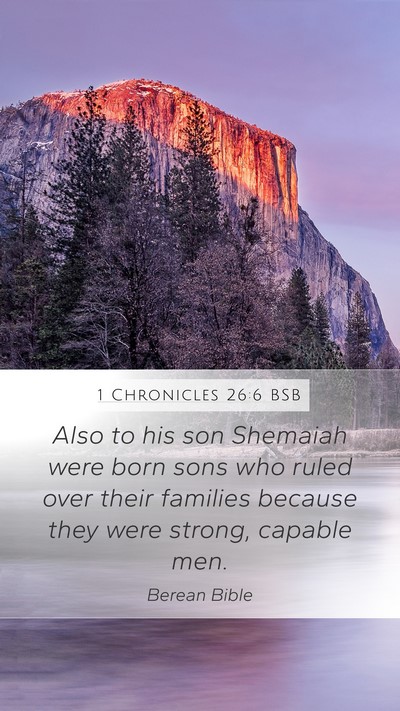 1 Chronicles 26:6 BSB Bible Verse Image