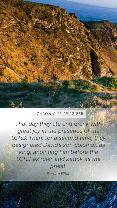 1 Chronicles 29:22 BSB Bible Verse Image