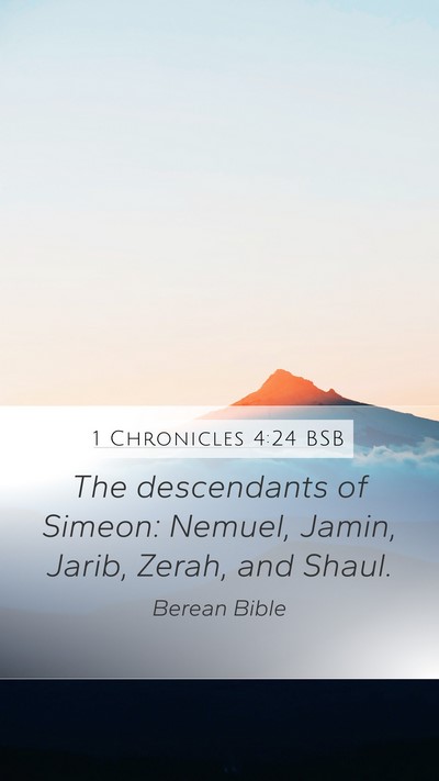 1 Chronicles 4:24 BSB Bible Verse Image