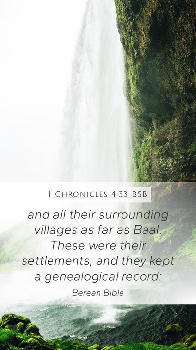 1 Chronicles 4:33 BSB Bible Verse Image