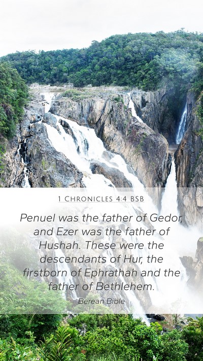 1 Chronicles 4:4 BSB Bible Verse Image