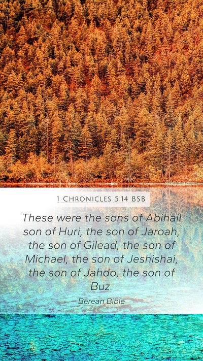1 Chronicles 5:14 BSB Mobile Phone Wallpaper - These were the sons of Abihail son of Huri, the - Mobile Bible Verse Wallpaper